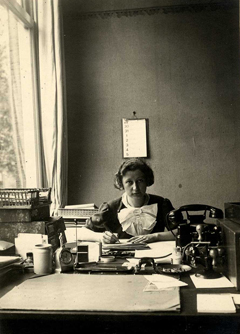 At the office, around 1936.