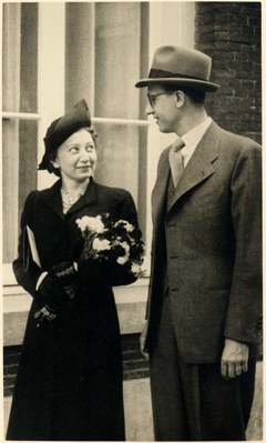Jan en Miep Gies op hun trouwdag op 16 juli 1941
