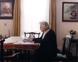 Miep Gies reading the incoming letters, June 2001. Photo: Bettina Flitner.